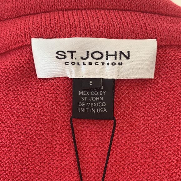 St. John Collection Jacket. NWT. Size 8. Lipstick Pink - Picture 6 of 9